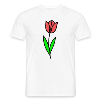 Tulpe Blume Blüte Comic - Männer T-Shirt - Weiß - Vorne - AI Model Male 178 dark (178cm)
