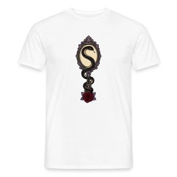 Serpent and Mirror Gothic Rose - Men's T-Shirt - white - Front - AI Model Male 178 dark (178cm)