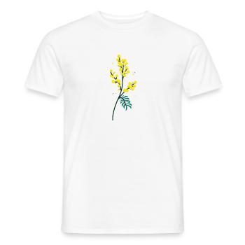 Petites Fleurs - Mimosa - T-shirt homme - blanc - Devant - AI Model Male 178 dark (178cm)