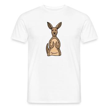 Sweet Kangaroo Shows Middle Finger Funny Gift - Men's T-Shirt - white - Front - AI Model Male 178 dark (178cm)
