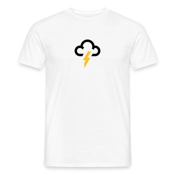 symbole météorologique icône de nuage de foudre de tonnerre - T-shirt homme - blanc - Devant - AI Model Male 178 dark (178cm)