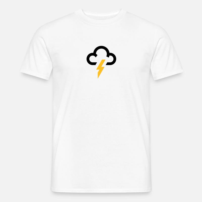 Wettersymbol DonnerBlitzwolken-Symbol - Männer T-Shirt - Weiß