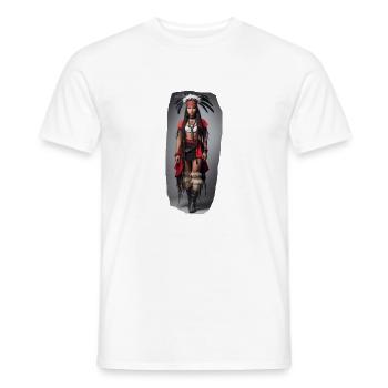 Indianer Mädchen - Männer T-Shirt - Weiß - Vorne - AI Model Male 178 dark (178cm)