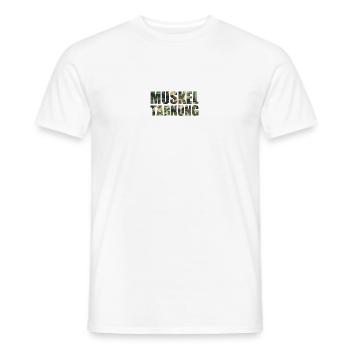 muscle camouflage bodybuilding bodybuilder weight training - Men's T-Shirt - white - Front - AI Model Male 178 dark (178cm)