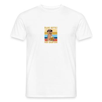 Silence please! We're drinking! Beer drinkers Beer lovers - Men's T-Shirt - white - Front - AI Model Male 178 dark (178cm)