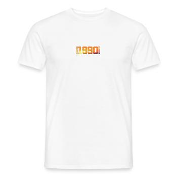 g34. Birthday Born 1990 Birthday Gift - Men's T-Shirt - white - Front - AI Model Male 178 dark (178cm)
