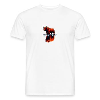 Bull and Bear Stock Market Stock Market Trader - Men's T-Shirt - white - Front - AI Model Male 178 dark (178cm)
