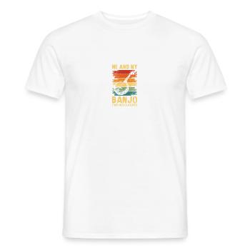 Moi et mon banjo, deux vieux classiques du bluegrass - T-shirt homme - blanc - Devant - AI Model Male 178 dark (178cm)