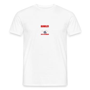 Left handed Bowler Bowling Bowlingspieler Bowler - Men's T-Shirt - white - Front - AI Model Male 178 dark (178cm)