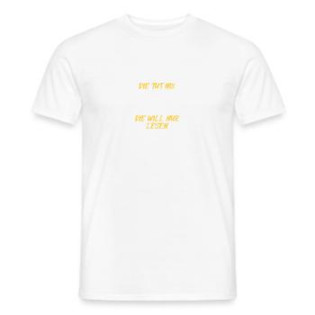 Book lover, book reader, bookworm, bookworm - Men's T-Shirt - white - Front - AI Model Male 178 dark (178cm)