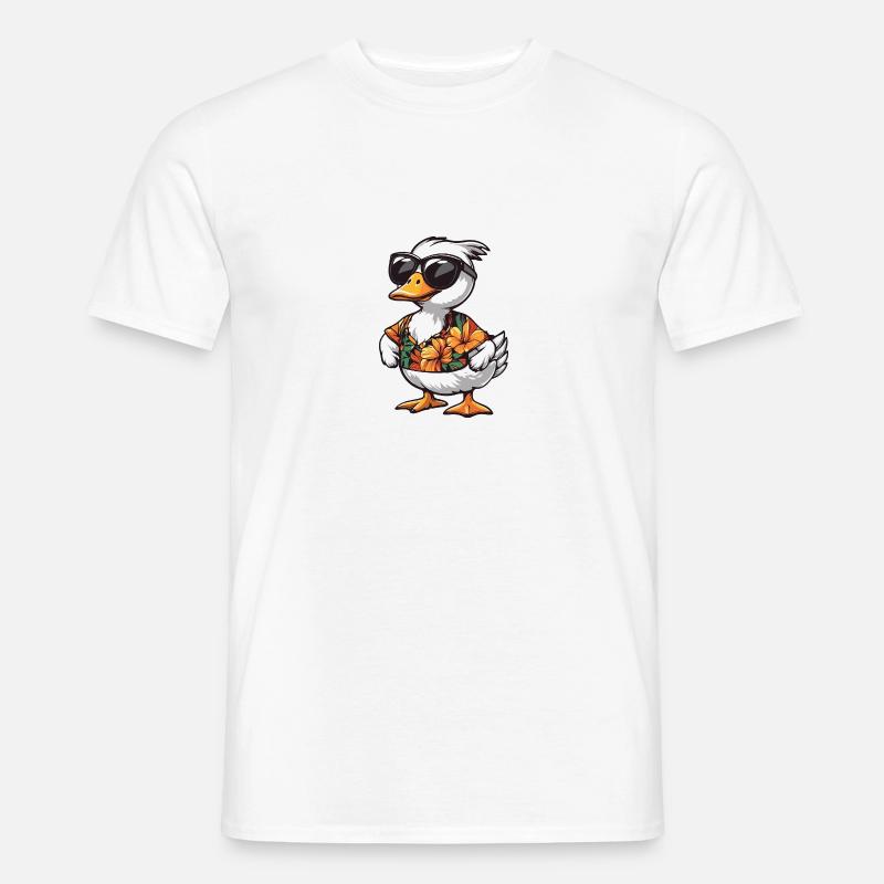 Gans Comic Cool Sommer - Männer T-Shirt - Weiß