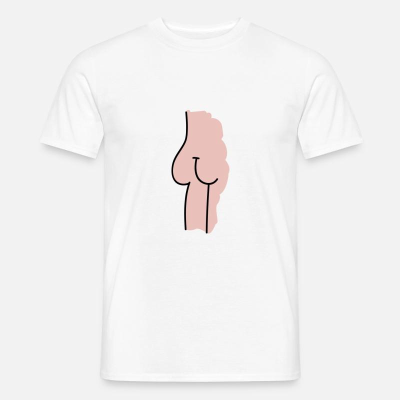 Nackter Hintern Illustration Geschenk - Männer T-Shirt - Weiß