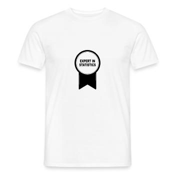 Expert in Statistics - Men's T-Shirt - white - Front - AI Model Male 178 dark (178cm)