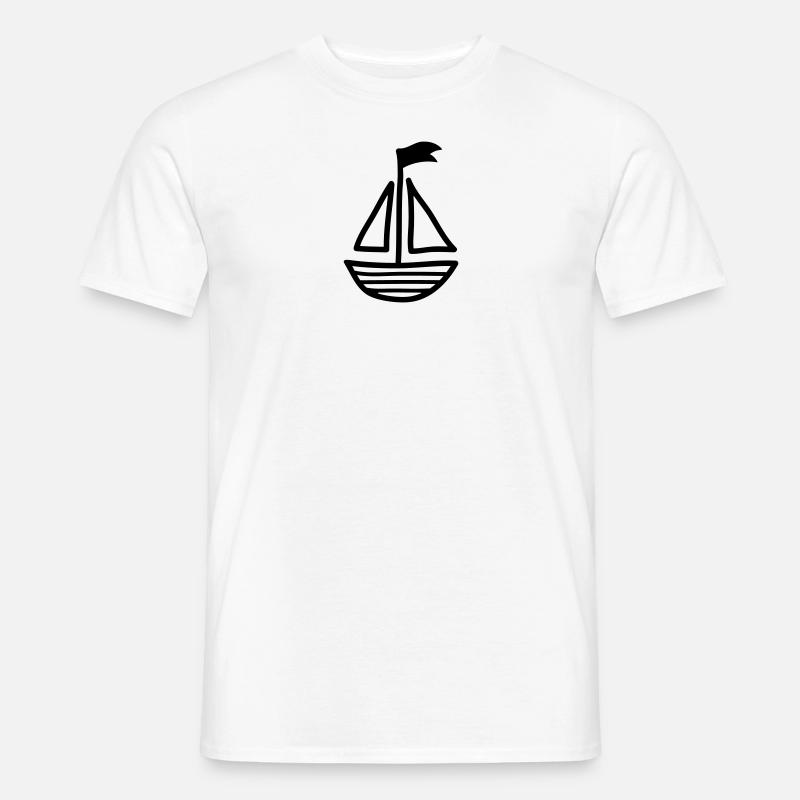 Segelboot - Line - Männer T-Shirt - undefined