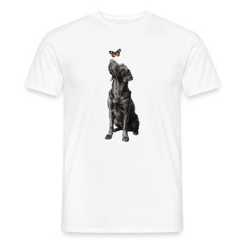 Labrador Illustration mit Schmetterling Hund Labbi - Männer T-Shirt - Weiß - Vorne - AI Model Male 178 dark (178cm)