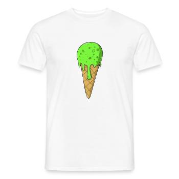 Crème glacée | Glace verte Crème glacée | Glaces - T-shirt homme - blanc - Devant - AI Model Male 178 dark (178cm)