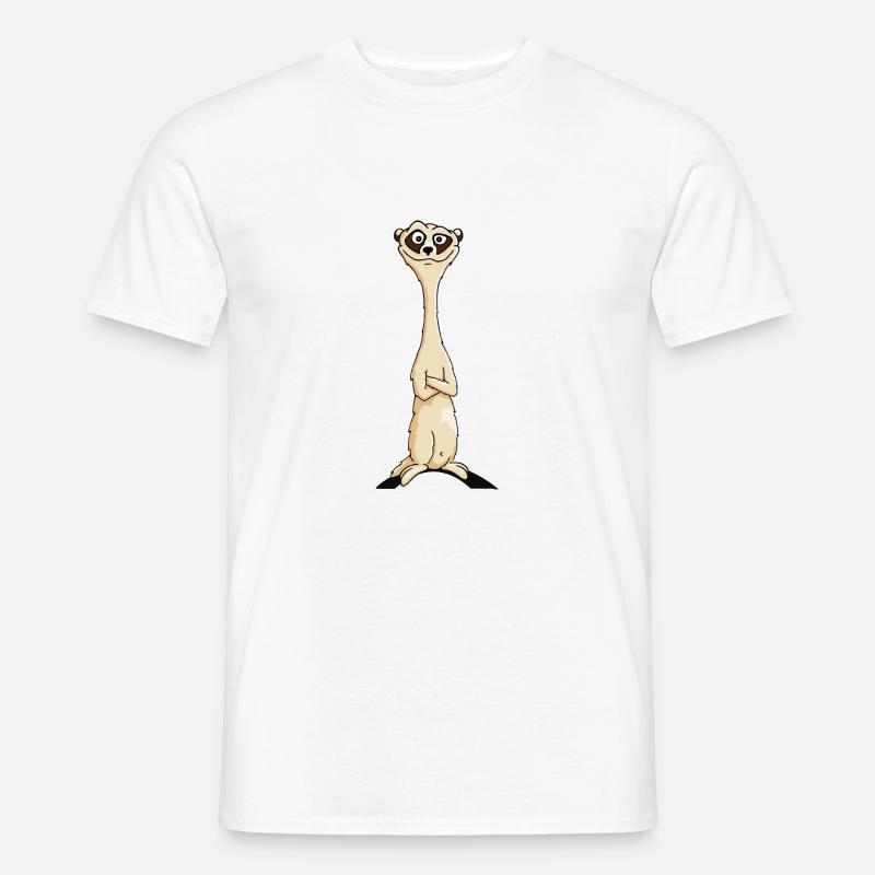 freches Comic Erdmännchen verwegen lässig Geschenk - Männer T-Shirt - Weiß