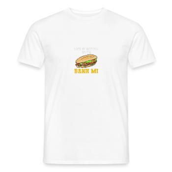 Asiatique vietnamien Banh Mi Pain I Cadeau - T-shirt homme - blanc - Devant - AI Model Male 178 dark (178cm)