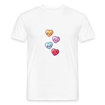 Coeurs Amour Comic Amour - T-shirt homme - blanc - Devant - AI Model Male 178 dark (178cm)