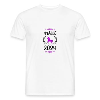 Malle 2024 Einhorn Mallorca - Männer T-Shirt - Weiß - Vorne - AI Model Male 178 dark (178cm)