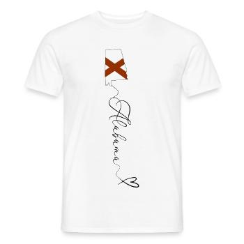 Alabama Flag St. Andrew's Cross Red White - Men's T-Shirt - white - Front - AI Model Male 178 dark (178cm)