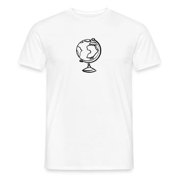 Globe, dessiné à la main. Dessin. Géographie - T-shirt homme - blanc - Devant - AI Model Male 178 dark (178cm)