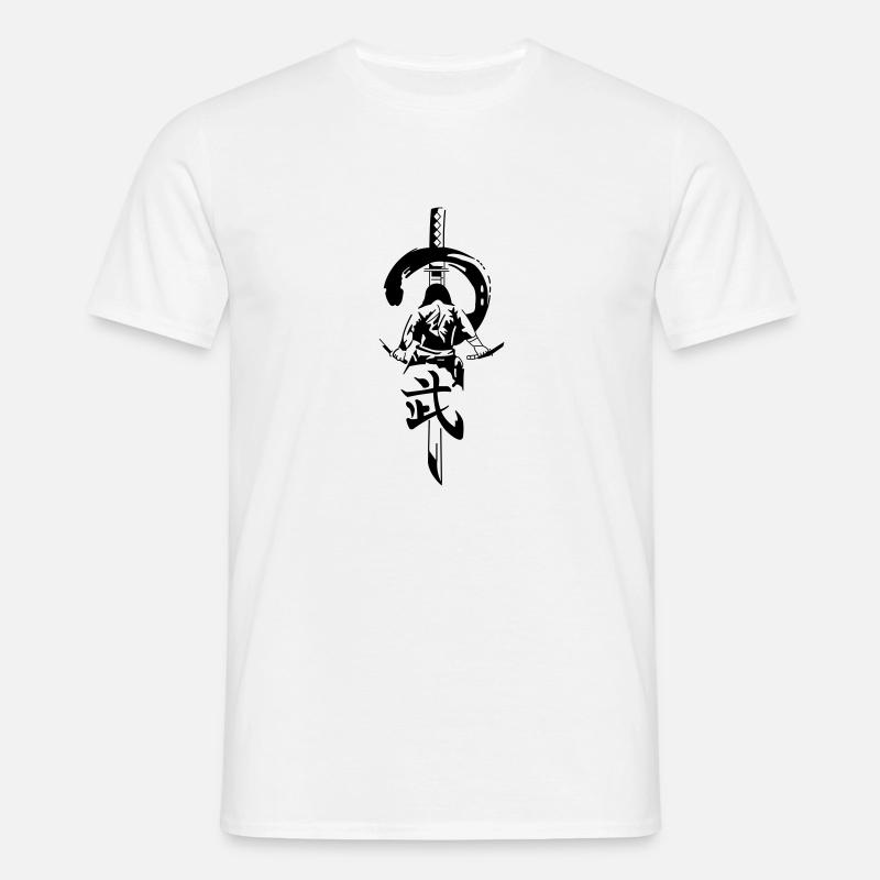 Samurai - Katana - Männer T-Shirt - Weiß