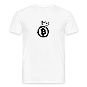 Logo "Bitcoin le roi" version grunge cryptomonnaie - T-shirt homme - blanc - Devant - AI Model Male 178 dark (178cm)