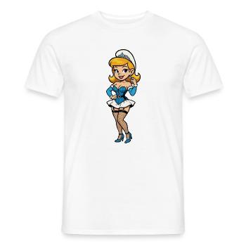 Blue gnome woman - Men's T-Shirt - white - Front - AI Model Male 178 dark (178cm)