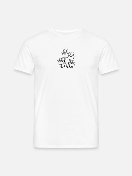 Süße Giraffen Familie 2 Kinder Mama Papa Giraffe - Männer T-Shirt - Weiß