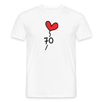 70. 70 YEARS. 70TH ANNIVERSARY. 70TH ANNIVERSARY. - Men's T-Shirt - white - Front - AI Model Male 178 dark (178cm)