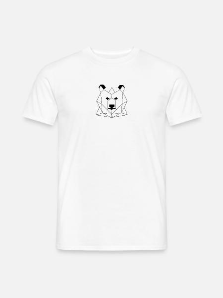 Bär Geometrie - Männer T-Shirt - Weiß