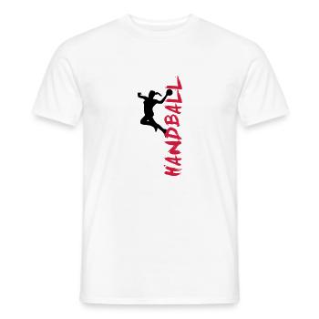 Handballerin - Handball seitlich - Männer T-Shirt - Weiß - Vorne - AI Model Male 178 dark (178cm)