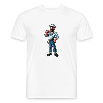 Capitaine marin - T-shirt homme - blanc - Devant - AI Model Male 178 dark (178cm)