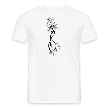 Black drawing mermaid - Men's T-Shirt - white - Front - AI Model Male 178 dark (178cm)