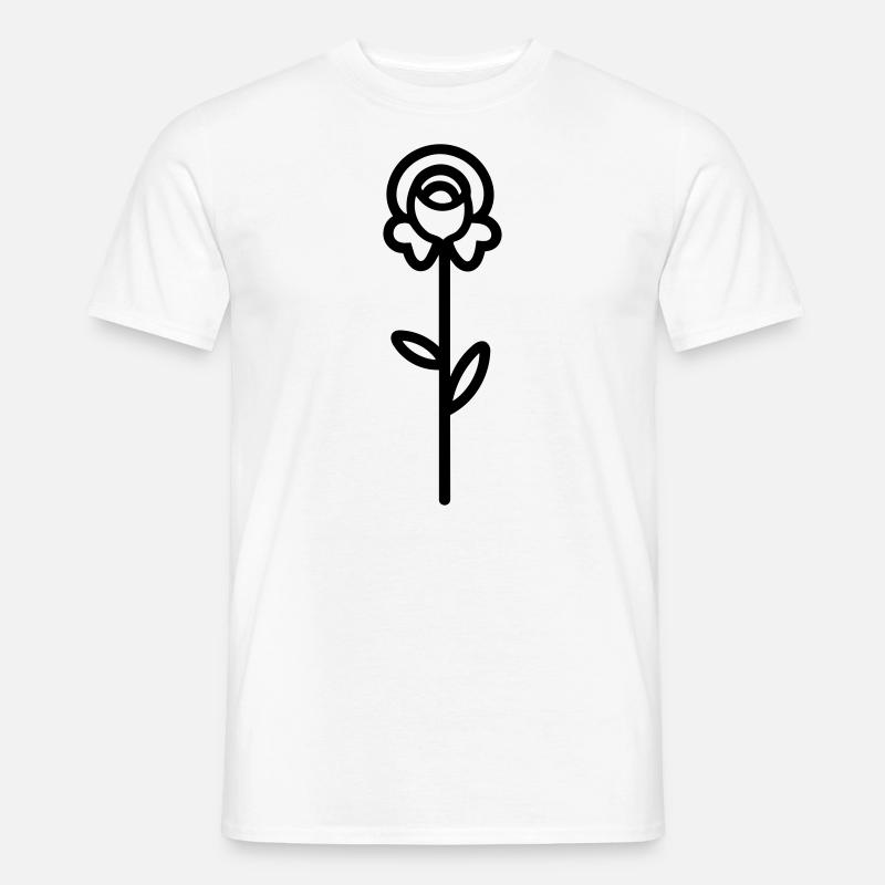 Rosa Blume - Männer T-Shirt - Weiß