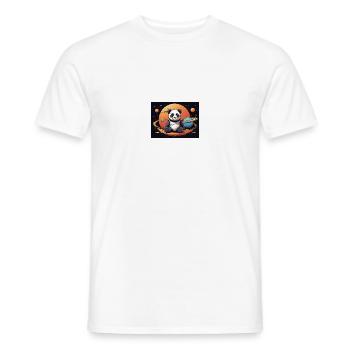 Panda im Weltraum - Männer T-Shirt - Weiß - Vorne - AI Model Male 178 dark (178cm)