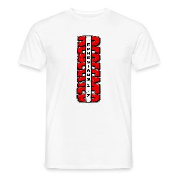 Redeemed Epheser 1,7 Christliches Jesus Design - Männer T-Shirt - Weiß - Vorne - AI Model Male 178 dark (178cm)