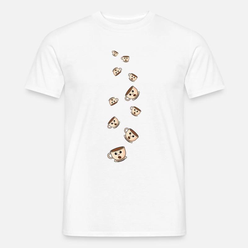 Kaffee Comic - Männer T-Shirt - Weiß