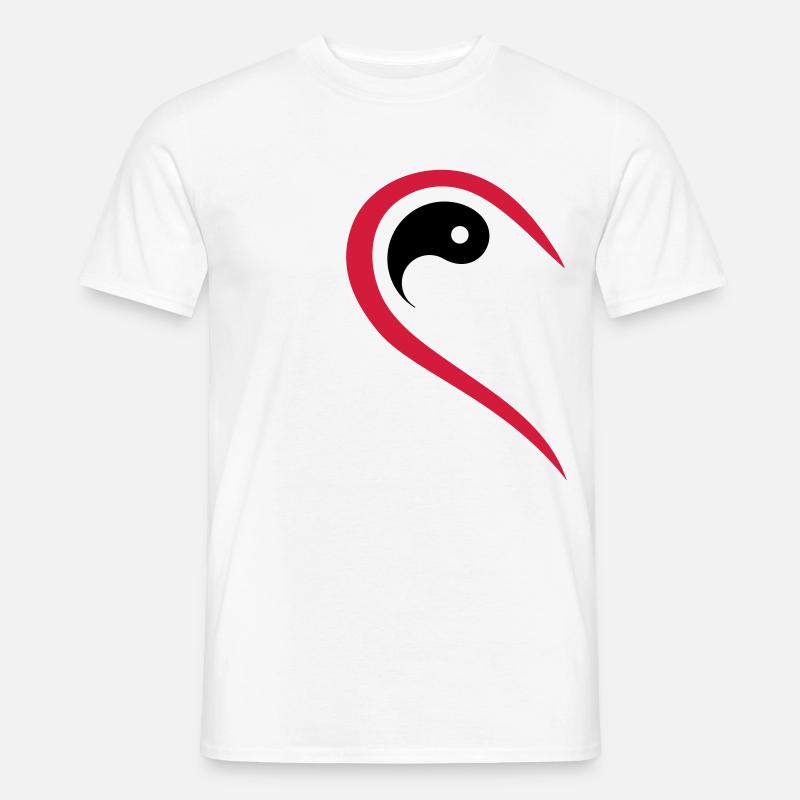 Partnerlook, Herz, Yang, Valentinstag, Paare Liebe - Männer T-Shirt - Weiß