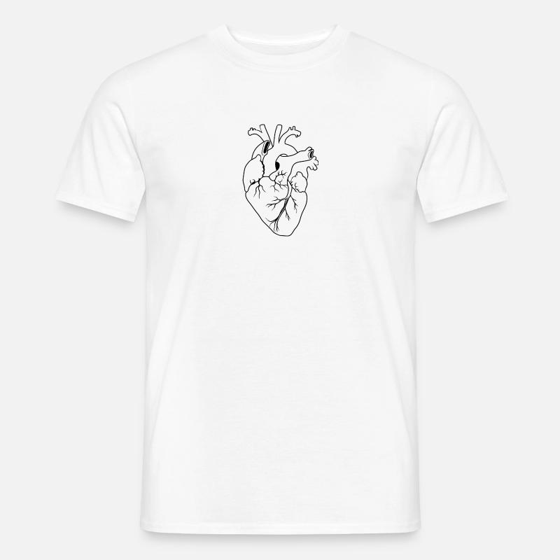 Herz anatomisch - Männer T-Shirt - Weiß