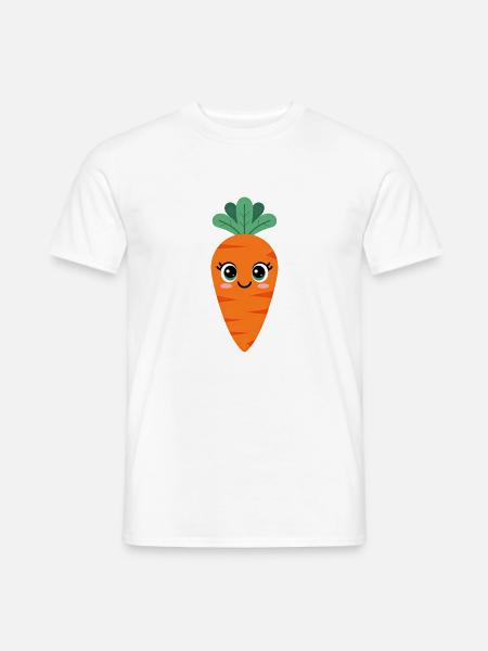 Süße Karotte - Kawaii Möhre - Männer T-Shirt - Weiß