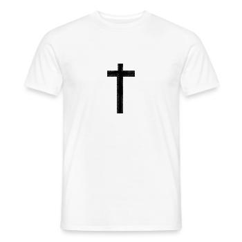 Croix chrétienne Confiance en Dieu Vecteur Jésus - T-shirt homme - blanc - Devant - AI Model Male 178 dark (178cm)