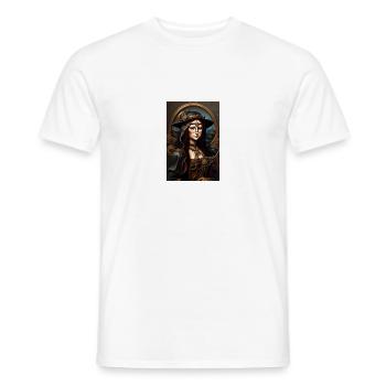 Steampunk Mona Lisa - Men's T-Shirt - white - Front - AI Model Male 178 dark (178cm)