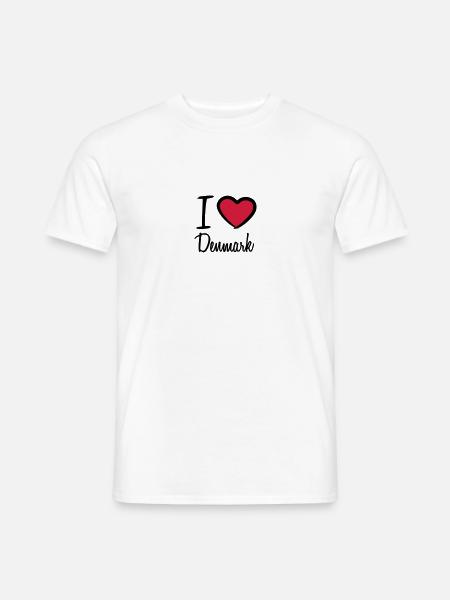 I Love Denmark Danmark Logo - Men's T-Shirt - white