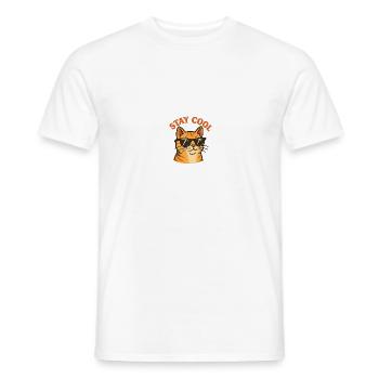 Bleib cool Katze - Männer T-Shirt - Weiß - Vorne - AI Model Male 178 dark (178cm)