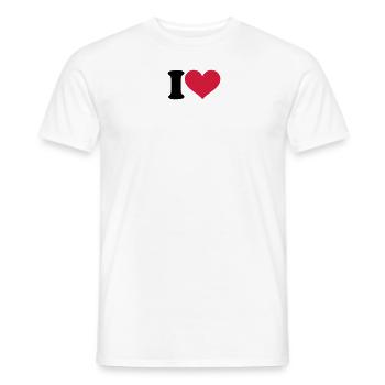 I love - Männer T-Shirt - Weiß - Vorne - AI Model Male 178 dark (178cm)