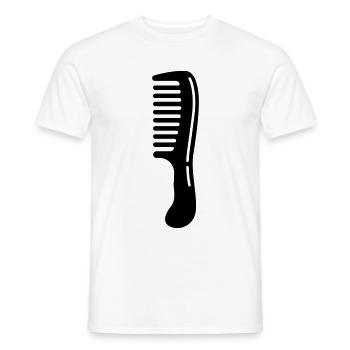 Icône de coiffeur peigne - T-shirt homme - blanc - Devant - AI Model Male 178 dark (178cm)