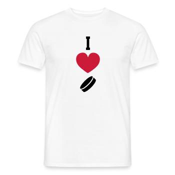 Eishockey Eisfläche Schlittschuh Puck Geschenk - Männer T-Shirt - Weiß - Vorne - AI Model Male 178 dark (178cm)