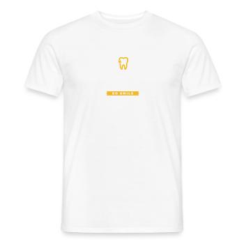 La vie est courte. Souriez alors que vous avez des dents! - T-shirt homme - blanc - Devant - AI Model Male 178 dark (178cm)